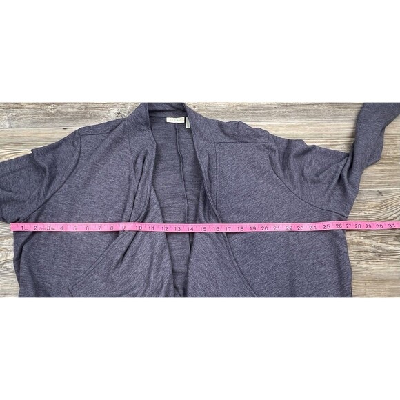 LOGO Lounge Blue French Terry Cardigan Womens 2XL Faux Suede Casual Cozy Chic - Picture 8 of 10